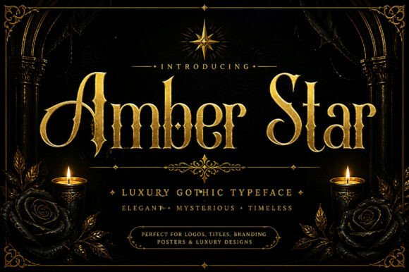 Amber Star: Elevate Handmade Crafts with a Serif Display Font