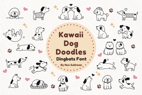 Kawaii Dog Doodles: A Playful Font for Crafters and Makers