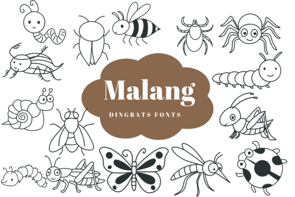 Malang Dingbats Font: A Sketch-Style Typeface for Handmade Products and Craft Projects