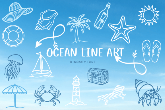 Ocean Line Art: A Sketch-Style Font for Handmade Makers