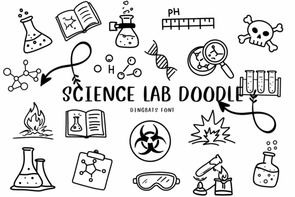 Science Lab Doodle: A Sketch-Style Dingbats Font for Marketing Creatives