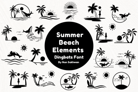 Summer Beach Elements: A Dingbats Typeface for Bold Content