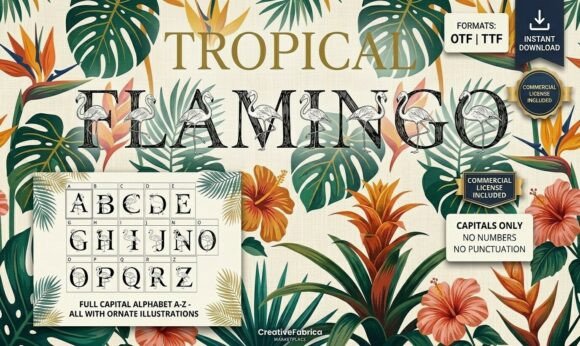 Tropical Flamingo Font: Bold Serif Display for Crafters and Sellers